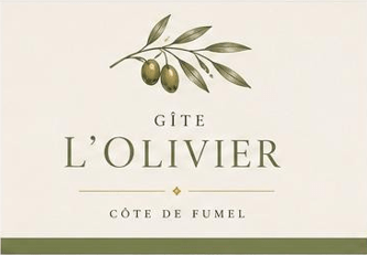 Gite L'Olivier Logo van gite L'Olivier, een vakantiewoning in Zuid Frankrijk met een minimalistisch en sfeervol ontwerp.